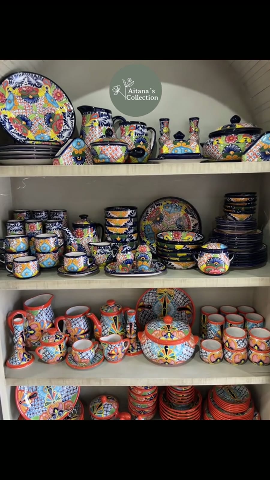 Talavera pottery shelves